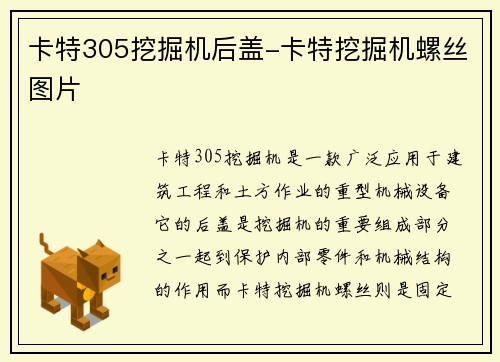 卡特305挖掘机后盖-卡特挖掘机螺丝图片